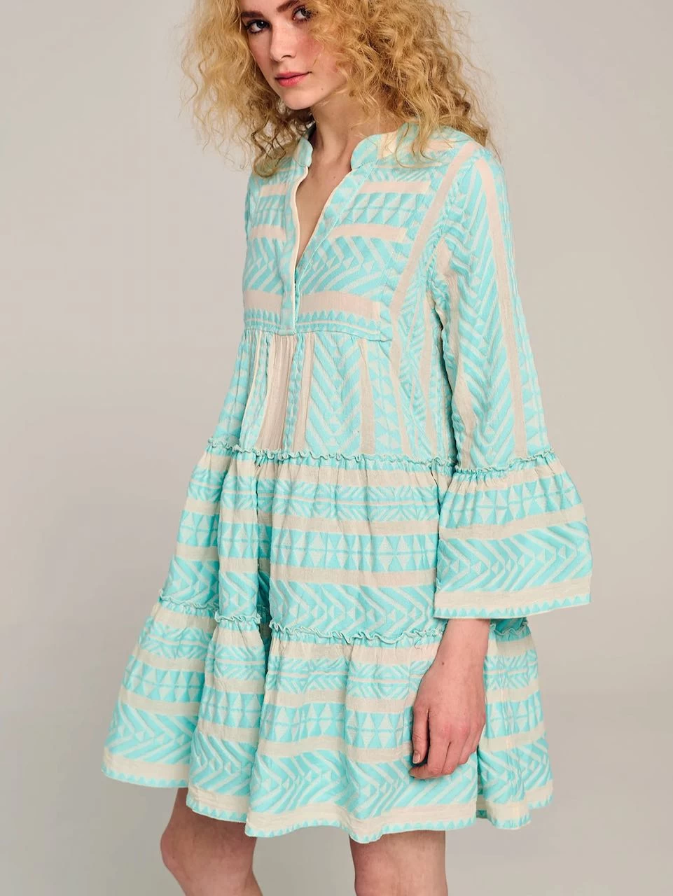 Devotion "Ella Short Dress" B. Blue/Off-White (319.3G) 6 Devotion "Ella Short Dress" B. Blue/Off-White (319.3G) - Image 4