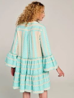 Devotion "Ella Short Dress" B. Blue/Off-White (319.3G) 9 Devotion "Ella Short Dress" B. Blue/Off-White (319.3G) -Fashion Clothing Line Store 022.319.3G Devotion Twins ELLA SHORT Dress B.BLUE OFFWHITE back