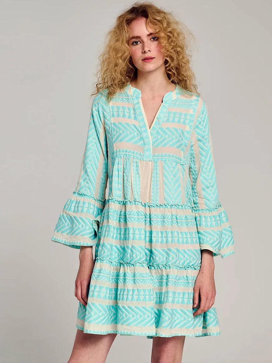 Devotion "Ella Short Dress" B. Blue/Off-White (319.3G) 3 Devotion "Ella Short Dress" B. Blue/Off-White (319.3G)