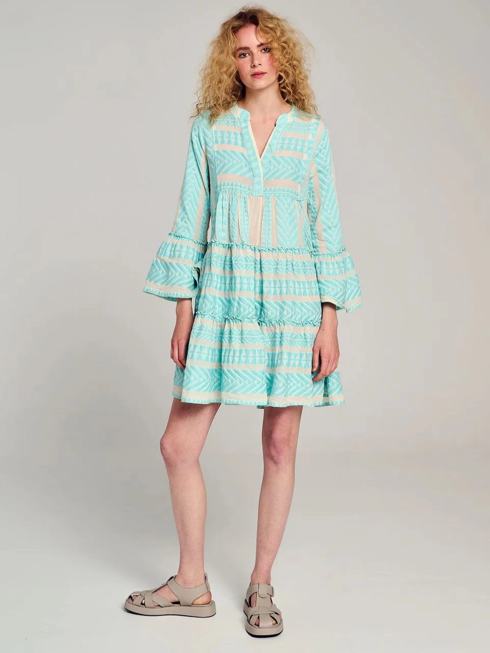 Devotion "Ella Short Dress" B. Blue/Off-White (319.3G) 7 Devotion "Ella Short Dress" B. Blue/Off-White (319.3G) - Image 5