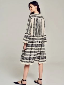 Devotion "Ella Midi Dress" Black/Off-White (023.370G) 6 Devotion "Ella Midi Dress" Black/Off-White (023.370G) -Fashion Clothing Line Store 022.370G BO DEVOTION TWINS ELLA MIDI Black Off White