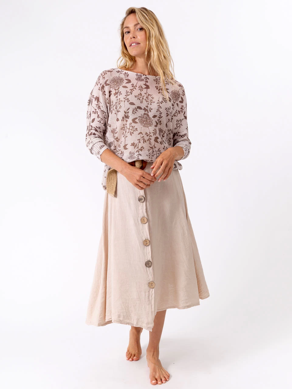 M Made In Italy Linen Skirt 18/998O 5 M Made In Italy Linen Skirt 18/998O - Image 3