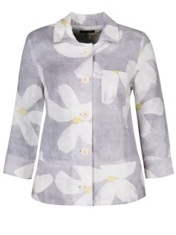 Dolcezza Linen Jacket "Soft White Flower 20683"