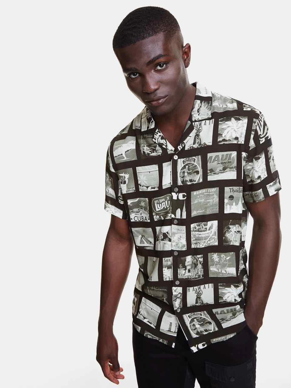 Desigual Men's Postcards Shirt "Gabriel" 3 Desigual Men's Postcards Shirt "Gabriel"