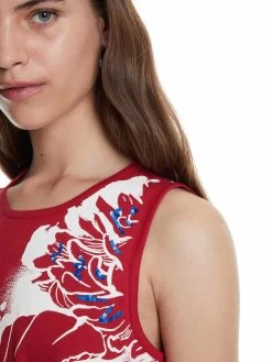 Desigual Red Floral Dress "Virginie" -Fashion Clothing Line Store 20SWVK19 3000 Desigual Red Summer Dress Virginie