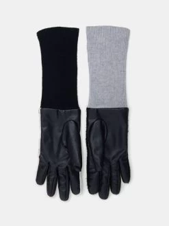 Desigual Leather And Tricot Gloves "Ethnic" -Fashion Clothing Line Store 20WAAK01 2000 Desigual Gloves Ethnic