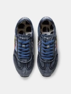 Desigual Denim Sneakers "Pegaso Patch" -Fashion Clothing Line Store 20WSKD03 2070 Desigual Jean Sneakers