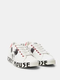 Desigual Mickey Mouse Sneakers (White) -Fashion Clothing Line Store 20WSKP37 1000 Desigual Mickey Mouse Sneakers White