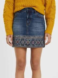 Desigual Embroidered Denim Skirt "Denver"
