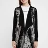 Desigual Black & White Cardigan "Oslo" -Fashion Clothing Line Store 20wwjfa1 2000 Desigual Black and White Cardigan Fringes Oslo