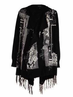 Desigual Black & White Cardigan "Oslo" 8 Desigual Black & White Cardigan "Oslo" -Fashion Clothing Line Store 20wwjfa1 2000Desigual Black and White Cardigan Fringes Oslo