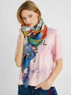Desigual Floral Foulard "Art Picture" -Fashion Clothing Line Store 21SAWA36 5004 Desigual Scarf Art Picture