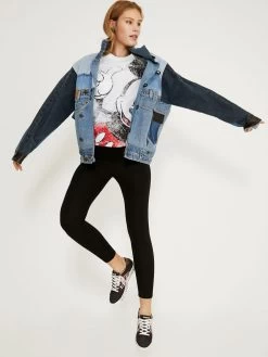 Desigual Sneakers "Cosmic Mickey Denim" (Black) 11 Desigual Sneakers "Cosmic Mickey Denim" (Black) -Fashion Clothing Line Store 21SSKA15 2000 Desigual Black Mickey Mouse Denim Sneakers