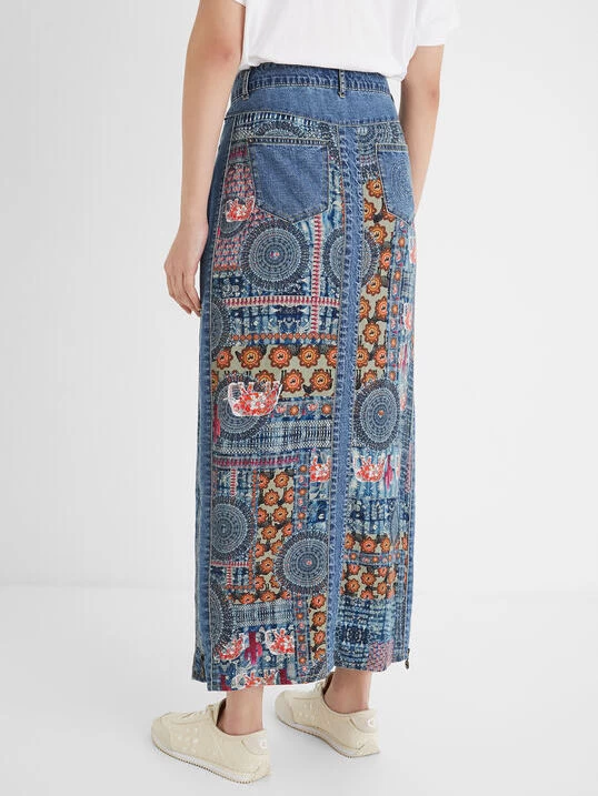 Desigual Long Transformable Denim Skirt "African" 4 Desigual Long Transformable Denim Skirt "African" - Image 2