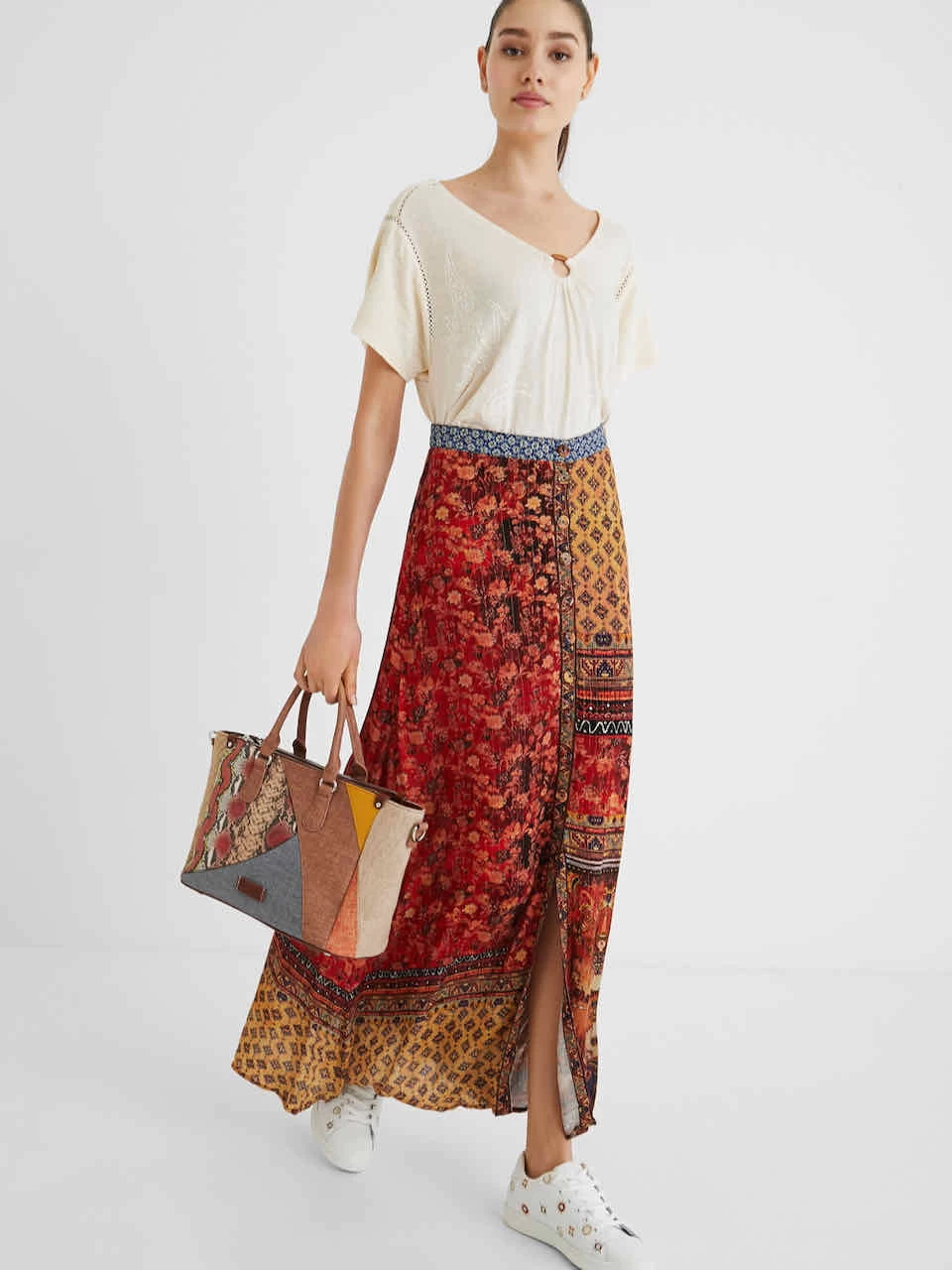 Desigual Long Floral Skirt "Baikal" 6 Desigual Long Floral Skirt "Baikal" - Image 4