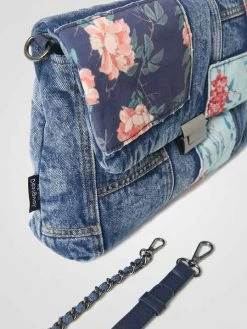 Desigual Denim Bag "Beta Patch Vera" -Fashion Clothing Line Store 21WAXD21 5000 Desigual Sling cross body bag patch denim