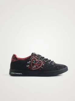 Desigual Embroidered Sneakers "Cosmic Heart"
