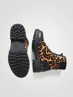 Desigual Leather Boots "Biker Leopard" -Fashion Clothing Line Store 21WSTL026007 Desigual Leopard print leather boots