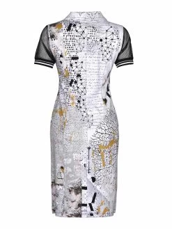 Dolcezza Dress "Hydrangea Abstract Art" (22657) 8 Dolcezza Dress "Hydrangea Abstract Art" (22657) -Fashion Clothing Line Store 22657 back