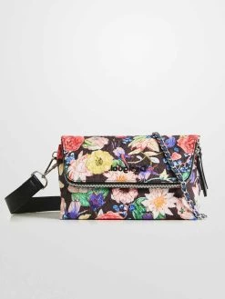 Desigual Floral Bag "Eterea Black Venecia Fabric"