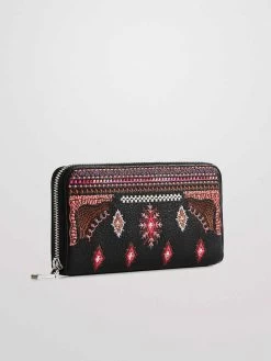 Desigual Wallet "Regasita Fiona" -Fashion Clothing Line Store 22SAYP20 2000 Desigual Diamond Embroidered Wallet
