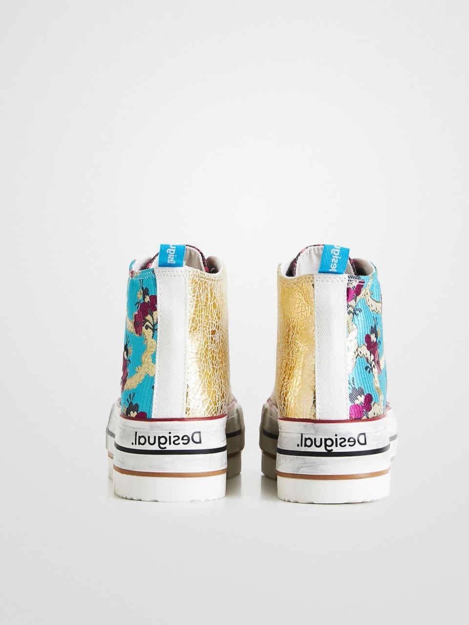 Desigual Floral Platform Sneakers "Crush Blue & Gold" 4 Desigual Floral Platform Sneakers "Crush Blue & Gold" - Image 2