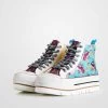 Desigual Floral Platform Sneakers "Crush Blue & Gold" 1 Desigual Floral Platform Sneakers "Crush Blue & Gold" -Fashion Clothing Line Store 22SSKA29 9019 Desigual Floral patchwork high top Aqua Blue sneakers
