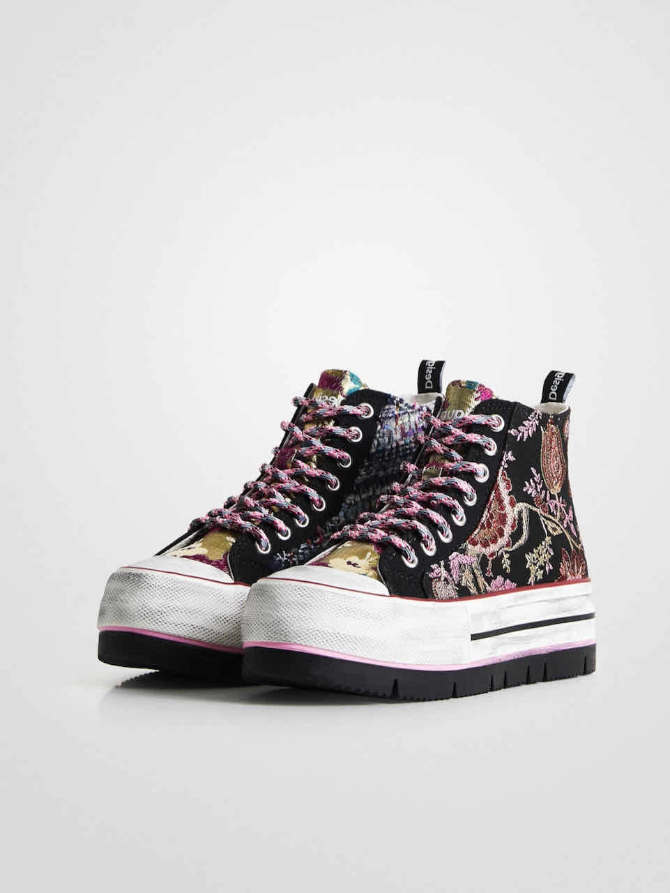 Desigual Asian Patchwork Platform Sneakers "Crush Black" 4 Desigual Asian Patchwork Platform Sneakers "Crush Black" - Image 2