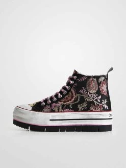 Desigual Asian Patchwork Platform Sneakers "Crush Black"