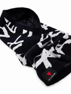 Desigual Balaclava Hat "Lettering" -Fashion Clothing Line Store 22WAHA14 Desigual Lettering Balaclava Winter Hat Black White