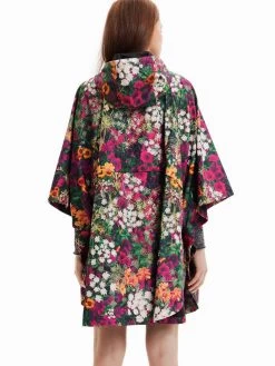 Desigual Poncho Raincoat "Ivy Colima" (One Size) 10 Desigual Poncho Raincoat "Ivy Colima" (One Size) -Fashion Clothing Line Store 22WAIA084105 Desigual Floral Rain coat Poncho