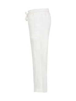 Dolcezza Linen Pants "Wear It Everyday" (23167) 7 Dolcezza Linen Pants "Wear It Everyday" (23167) -Fashion Clothing Line Store 23167 offwhite side