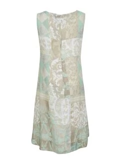 Dolcezza Linen Dress "Memories & Whispers Aqua" (23683) 14 Dolcezza Linen Dress "Memories & Whispers Aqua" (23683) -Fashion Clothing Line Store 23683 back