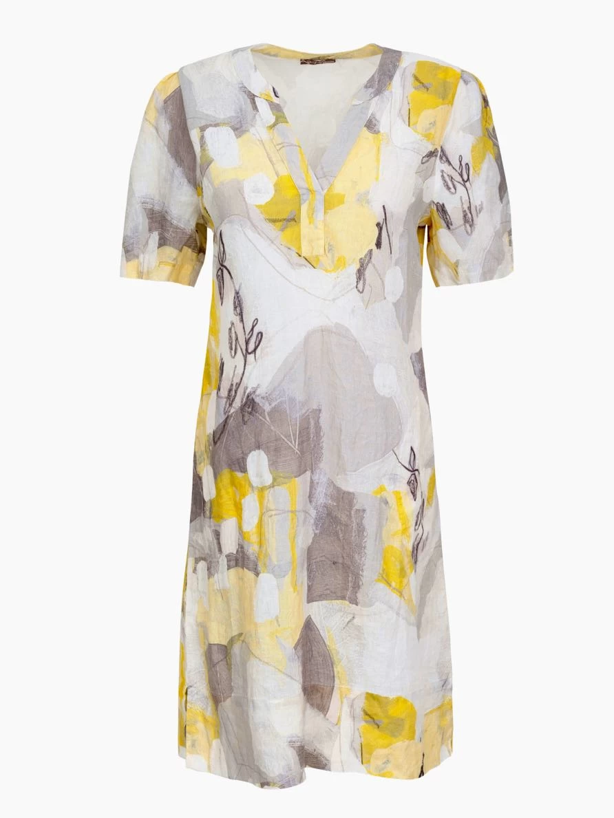 Dolcezza Linen Dress "Citron Mist I" (23744) 3 Dolcezza Linen Dress "Citron Mist I" (23744)