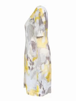 Dolcezza Linen Dress "Citron Mist I" (23744) 7 Dolcezza Linen Dress "Citron Mist I" (23744) -Fashion Clothing Line Store 23744 side