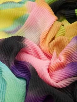 Desigual Rectangle Pleated Foulard "Metaverso" 7 Desigual Rectangle Pleated Foulard "Metaverso" -Fashion Clothing Line Store 23SAWA02 9019 Desigual Rectangular pleated tie dye foulard