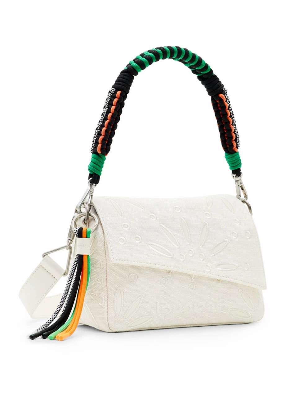 Desigual Embroidered Bag "Summer Dandelion Phuket Mini" (White) 3 Desigual Embroidered Bag "Summer Dandelion Phuket Mini" (White)