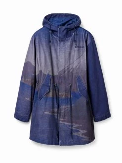 Desigual Men's Denim Parka "Hayden" -Fashion Clothing Line Store 23SMEW03 Desigual Man Jean Coat with Detachable Inner Jacket