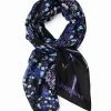 Desigual Scarf "Liquid Flor Rectangle" (blue) -Fashion Clothing Line Store 23WAWA05 5000 Desigual Scarf Floral rectangular foulard Navy Blue