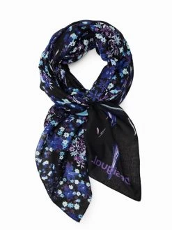 Desigual Scarf "Liquid Flor Rectangle" (blue)