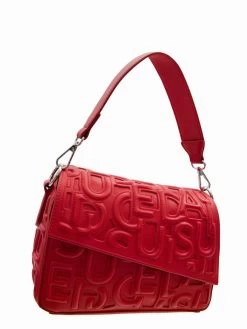 Desigual Small Letters Bag "Maki Taupe Phuket Mini" (Red) -Fashion Clothing Line Store 23WAXP913000U Desigual Small Red Bag Raised Letters Faux Leather