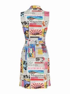 Dolcezza Dress "Newspaper Print" (24153) 11 Dolcezza Dress "Newspaper Print" (24153) -Fashion Clothing Line Store 24153 as back