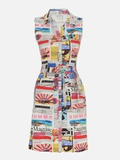 Dolcezza Dress "Newspaper Print" (24153) 12 Dolcezza Dress "Newspaper Print" (24153) -Fashion Clothing Line Store 24153 as front