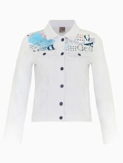 Dolcezza Denim Jacket "Heureux D'un Printemps" (24610) 10 Dolcezza Denim Jacket "Heureux D'un Printemps" (24610) -Fashion Clothing Line Store 24610 as front