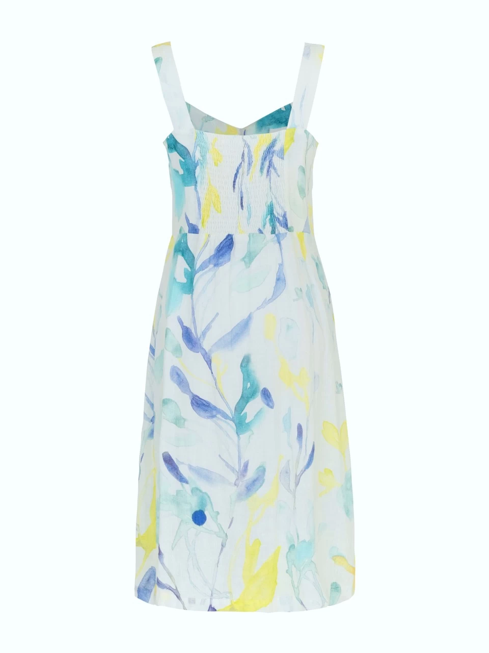 Dolcezza Linen Strap Dress "Turquoise Bloom" (24633) 5 Dolcezza Linen Strap Dress "Turquoise Bloom" (24633) - Image 3