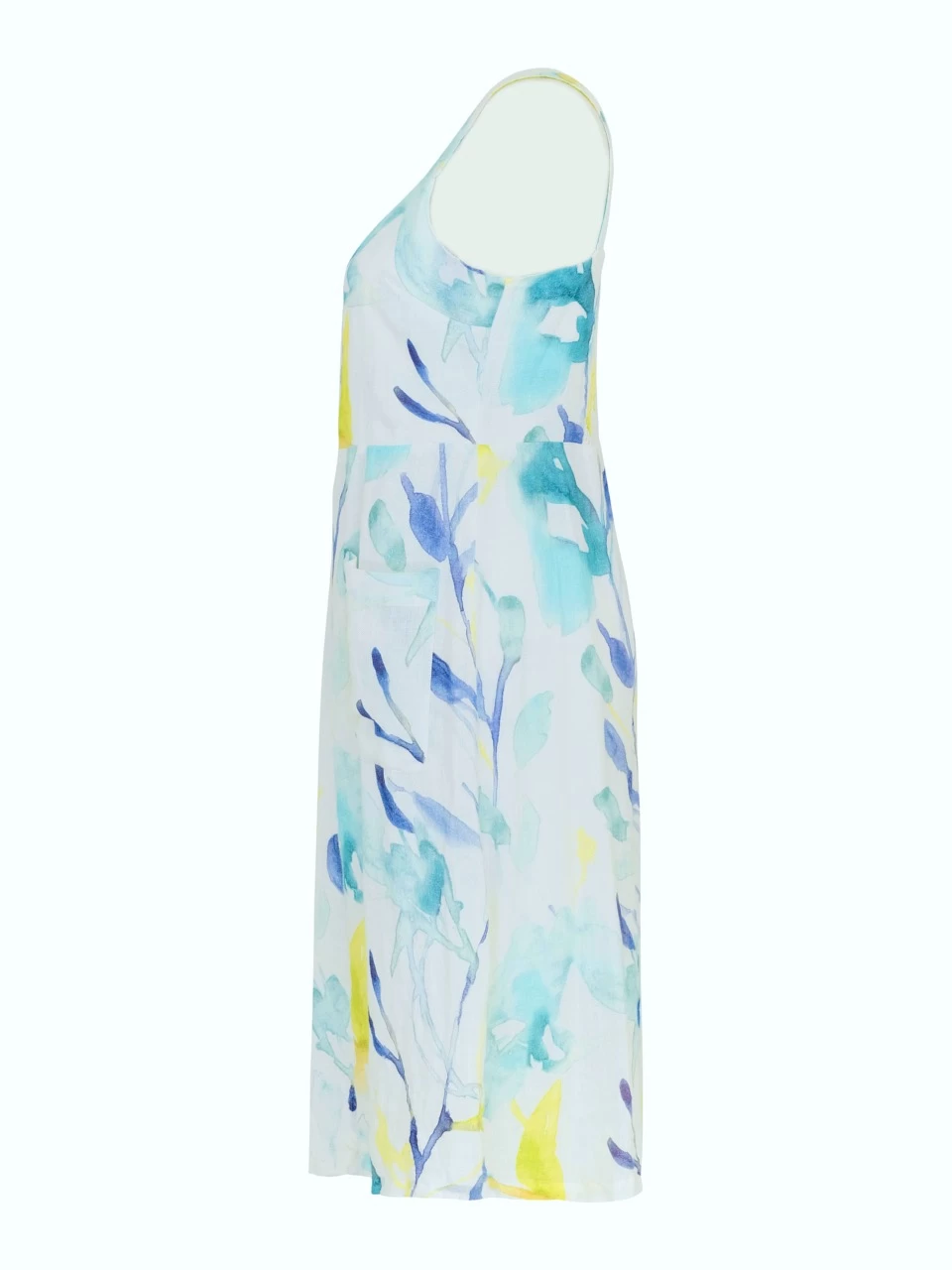 Dolcezza Linen Strap Dress "Turquoise Bloom" (24633) 8 Dolcezza Linen Strap Dress "Turquoise Bloom" (24633) - Image 6