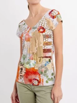 Dolcezza V-Neck Top"Big Changes" (24711) 9 Dolcezza V-Neck Top"Big Changes" (24711) -Fashion Clothing Line Store 24711 V neck Top Dolcezza