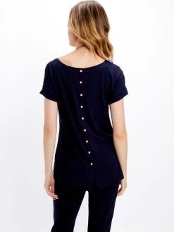 Dolcezza Top "Tropical Trace" (24720) -Fashion Clothing Line Store 24720 Dolcezza Top Tropical Trace back buttons 2