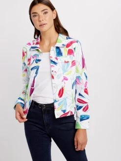 Dolcezza Jacket "Tropical Trace" (24728) -Fashion Clothing Line Store 24728 Dolcezza Tropical Trace Bomber Jacket