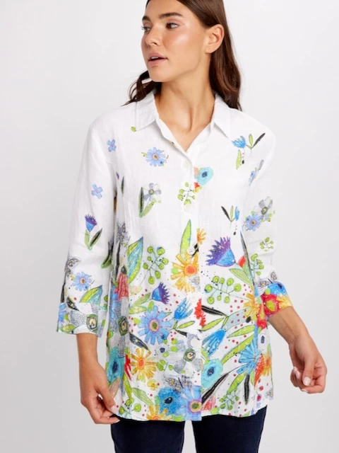 Dolcezza Linen Blouse "New Bouquet Coming Soon" (24762) 5 Dolcezza Linen Blouse "New Bouquet Coming Soon" (24762) - Image 3